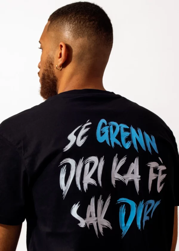 T-shirt Noir Unisexe "GRENN DIRI" – Image 4